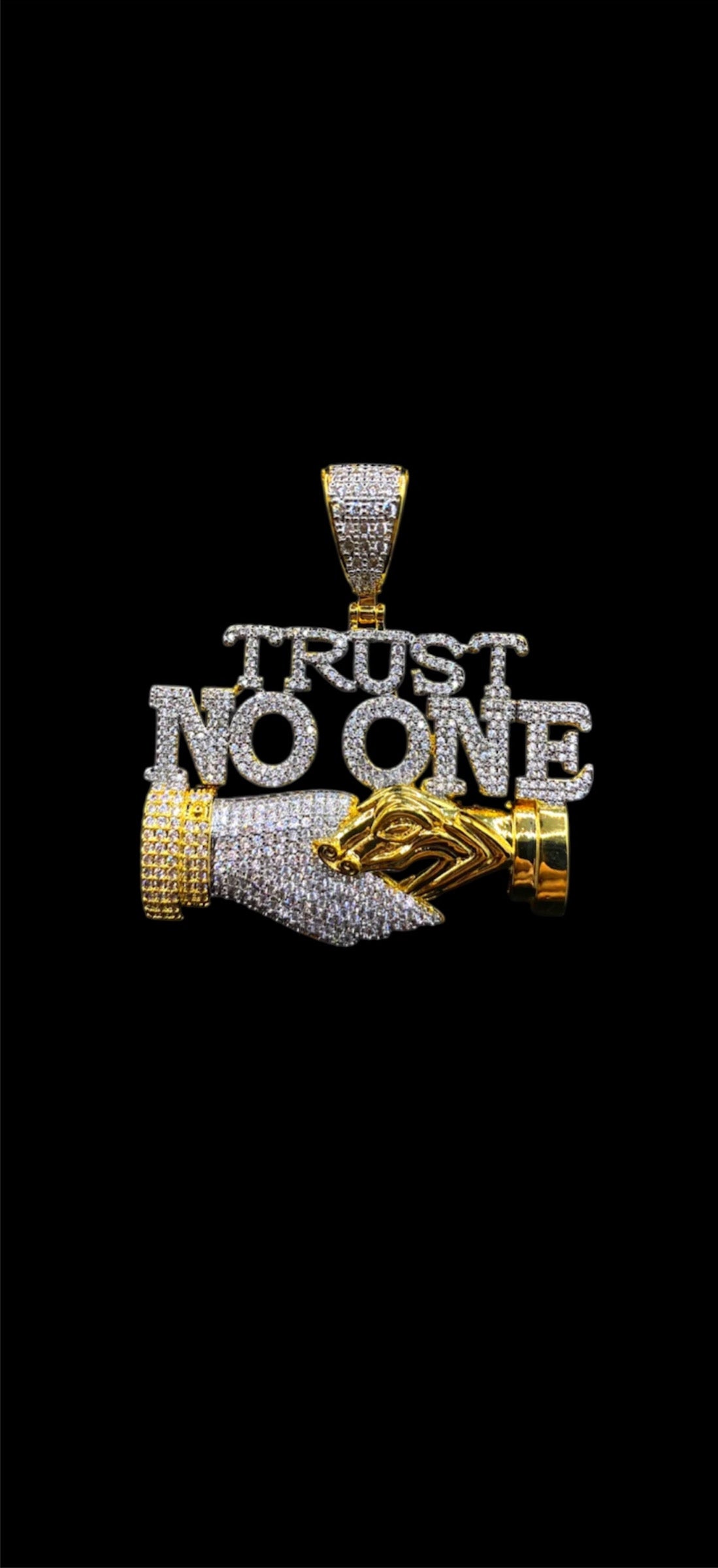 Trust No One Iced Out Pendant