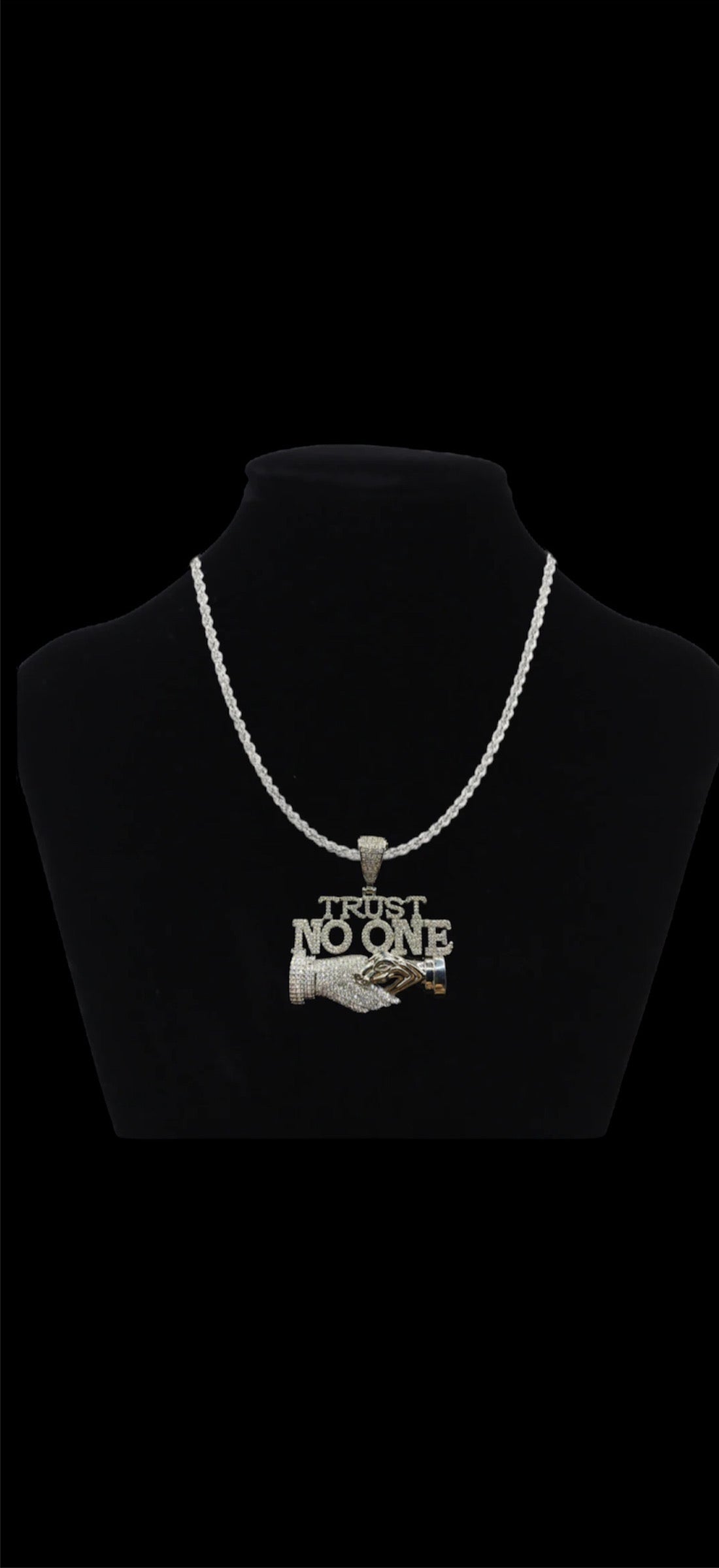 Trust No One Iced Out Pendant