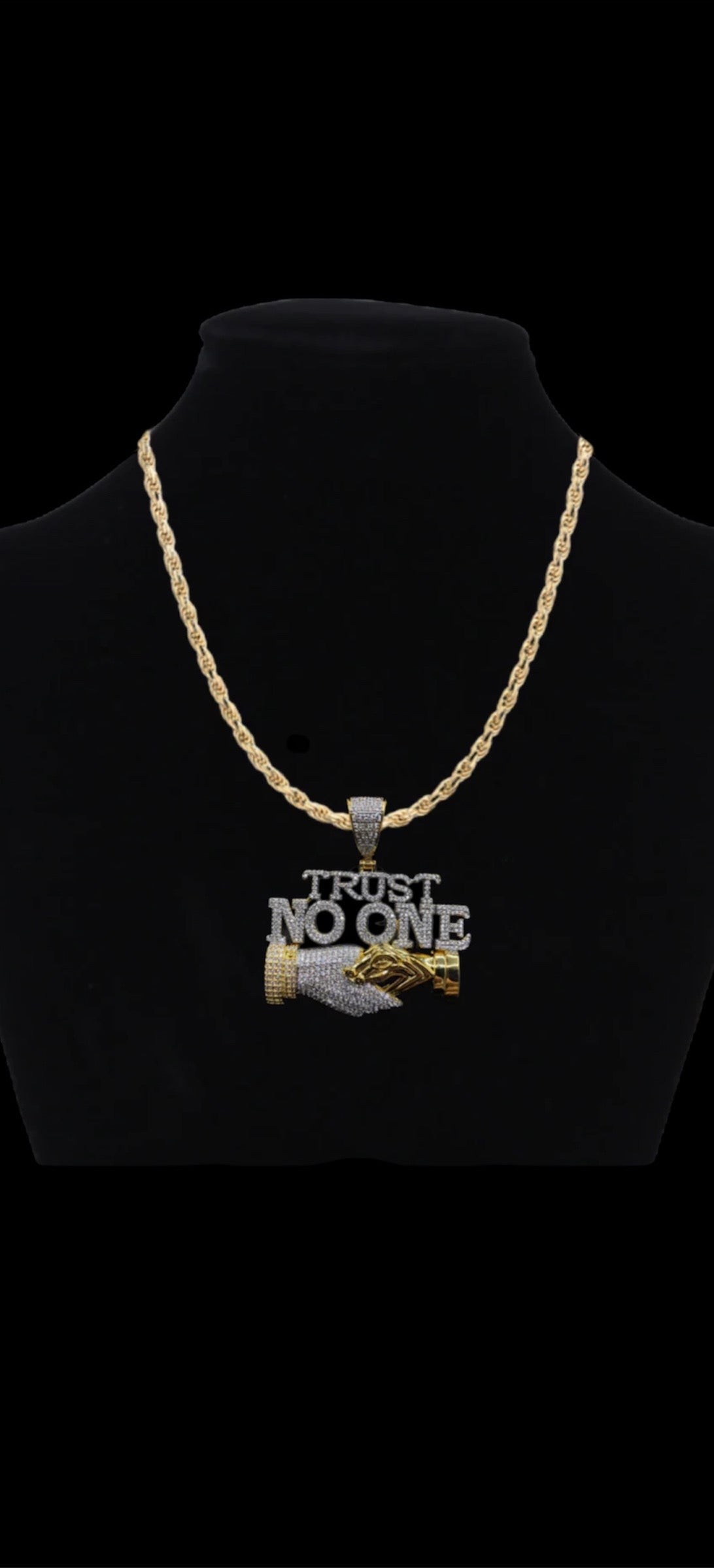 Trust No One Iced Out Pendant