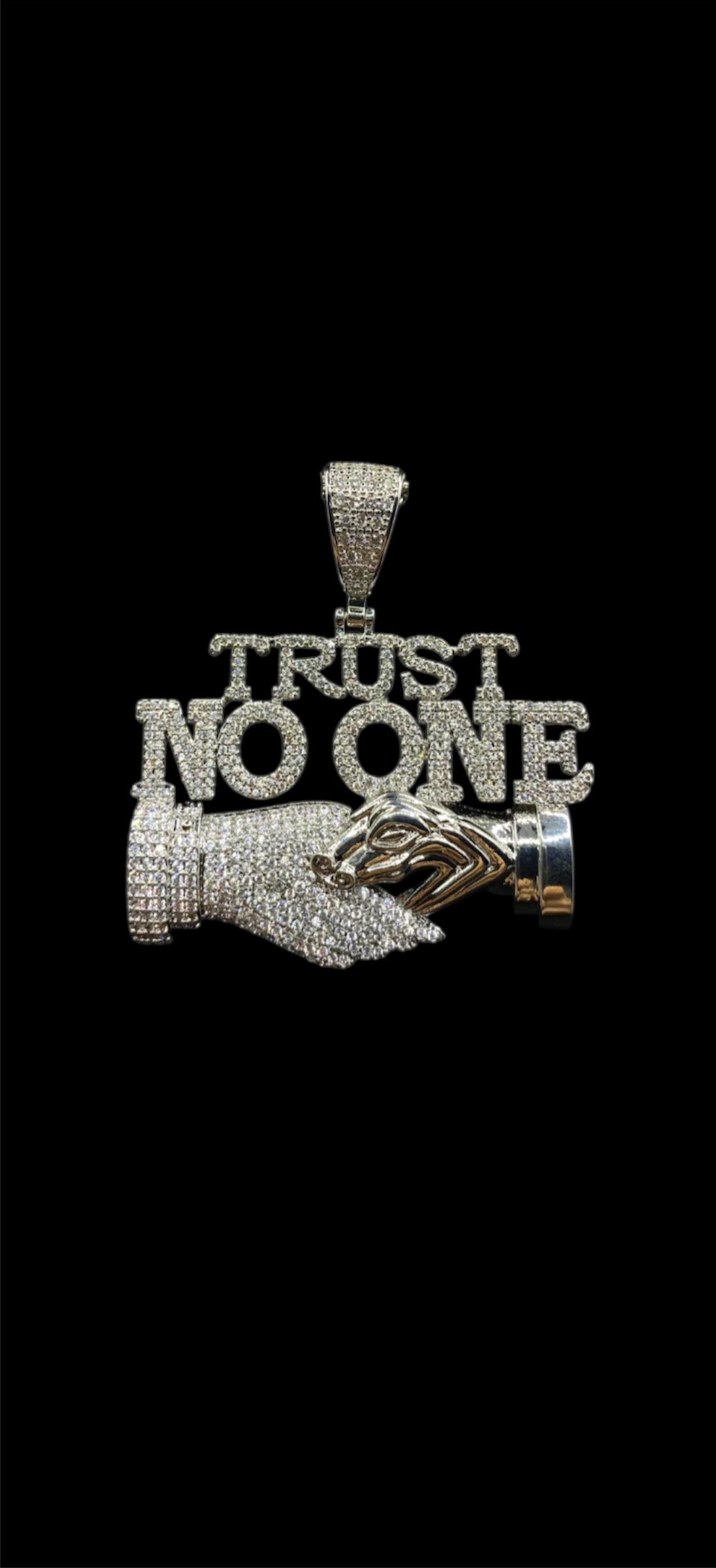 Trust No One Iced Out Pendant